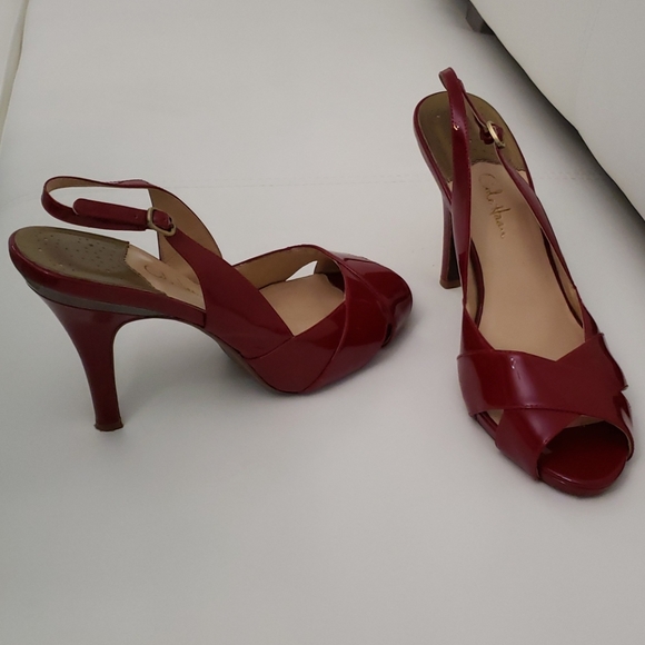 Cole Haan patent leather slingback Sandal Red s10B - Picture 6 of 12